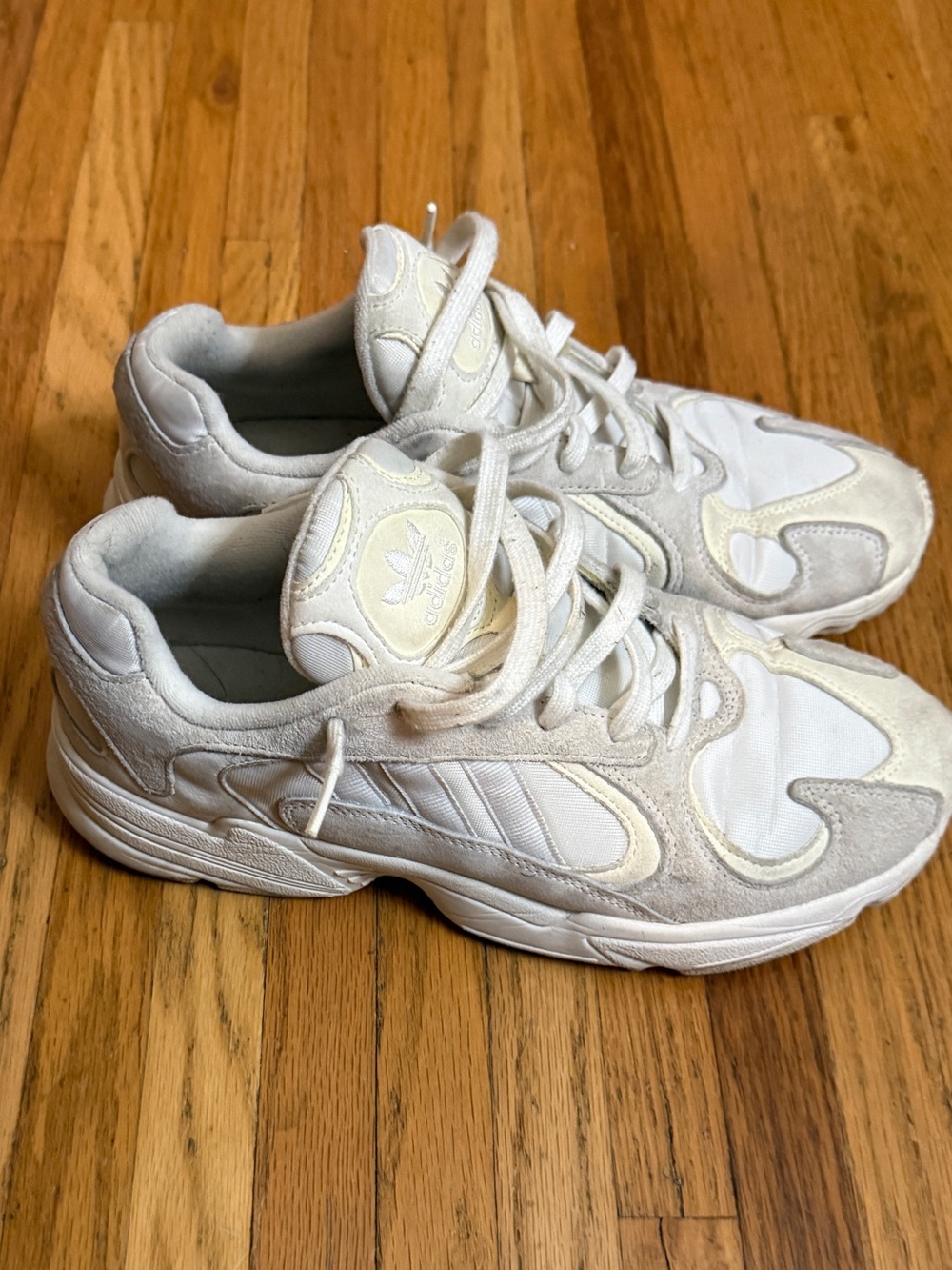 adidas Cream & White Retro Runner Sneakers
